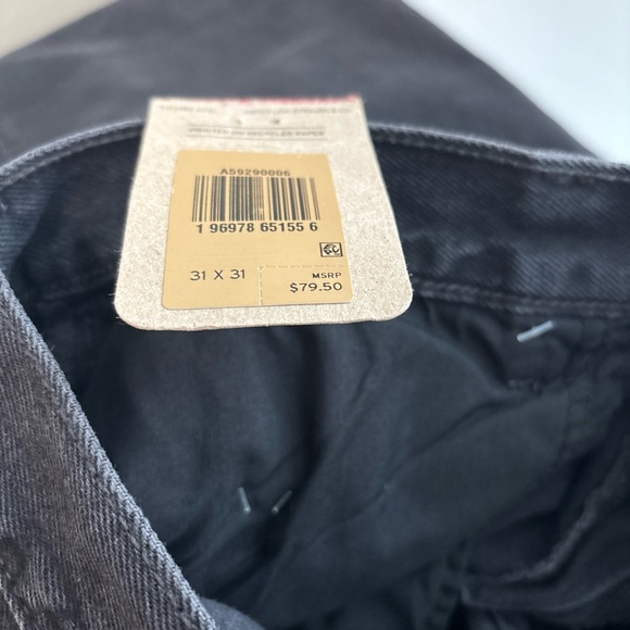 Levi’s women's 94 Baggy Wide Leg Jeans Black Size-31X31 New W Tag 100% cotton - Picture 12 of 15